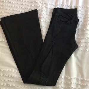 Flying Monkey slightly distressed black flare jean
